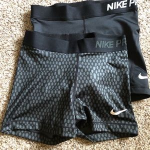 2 pair of Nike Pro shorts size small